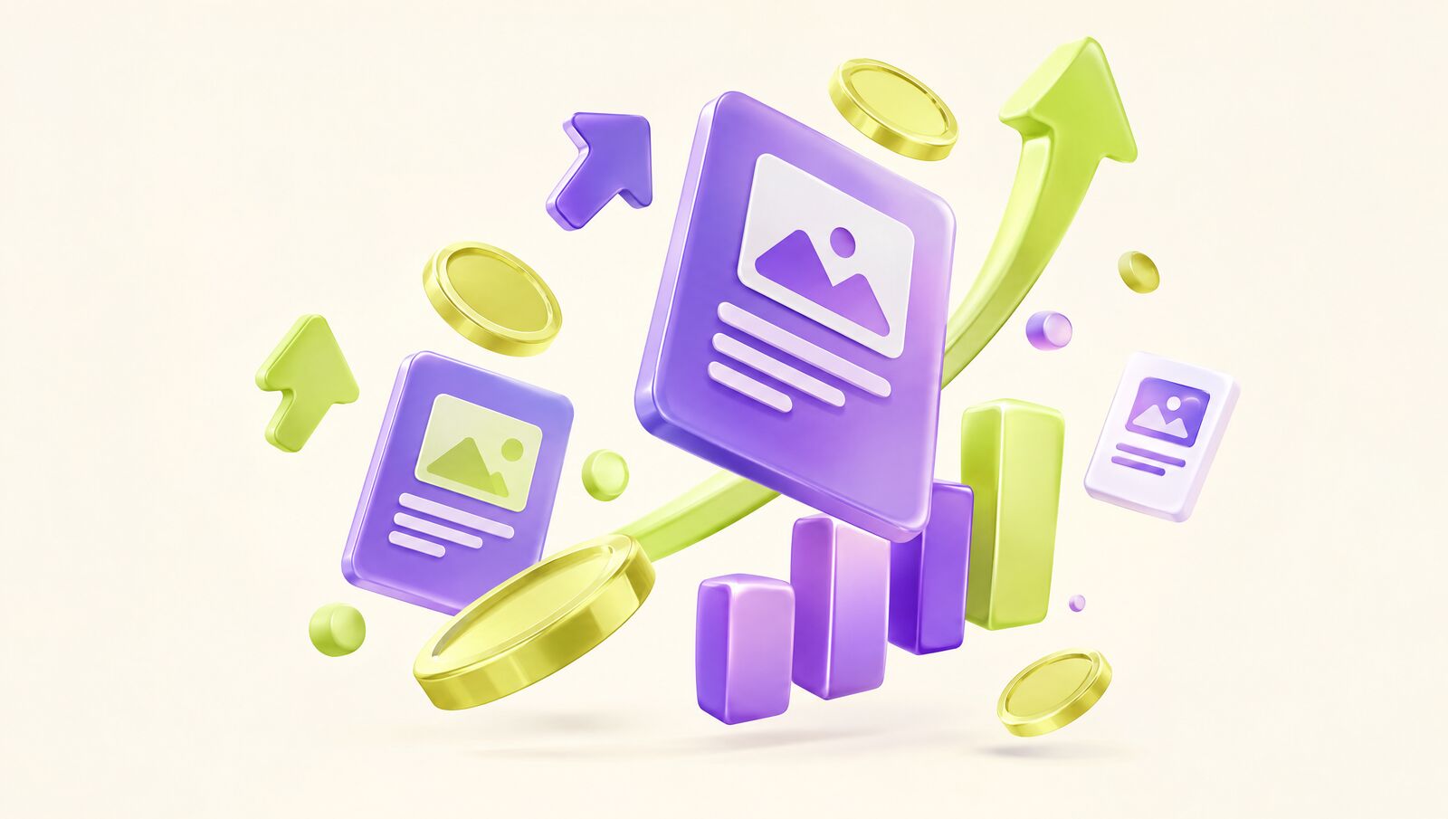 Abstract upward growth visualization